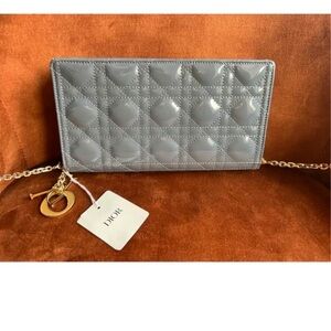 Dior Silver Quilted Clutch